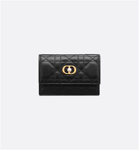 Dior Jolie Glycine Wallet Black Cannage Lambskin .